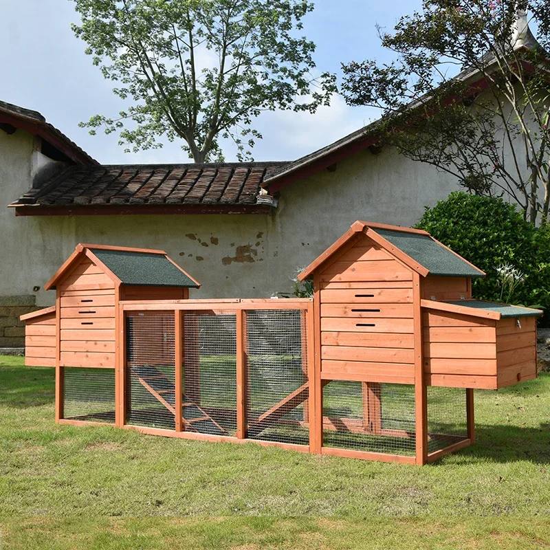 Chicken coop pigeon rabbit cage home large outdoor wooden breeding cat nest rabbit cage tray solid wood.