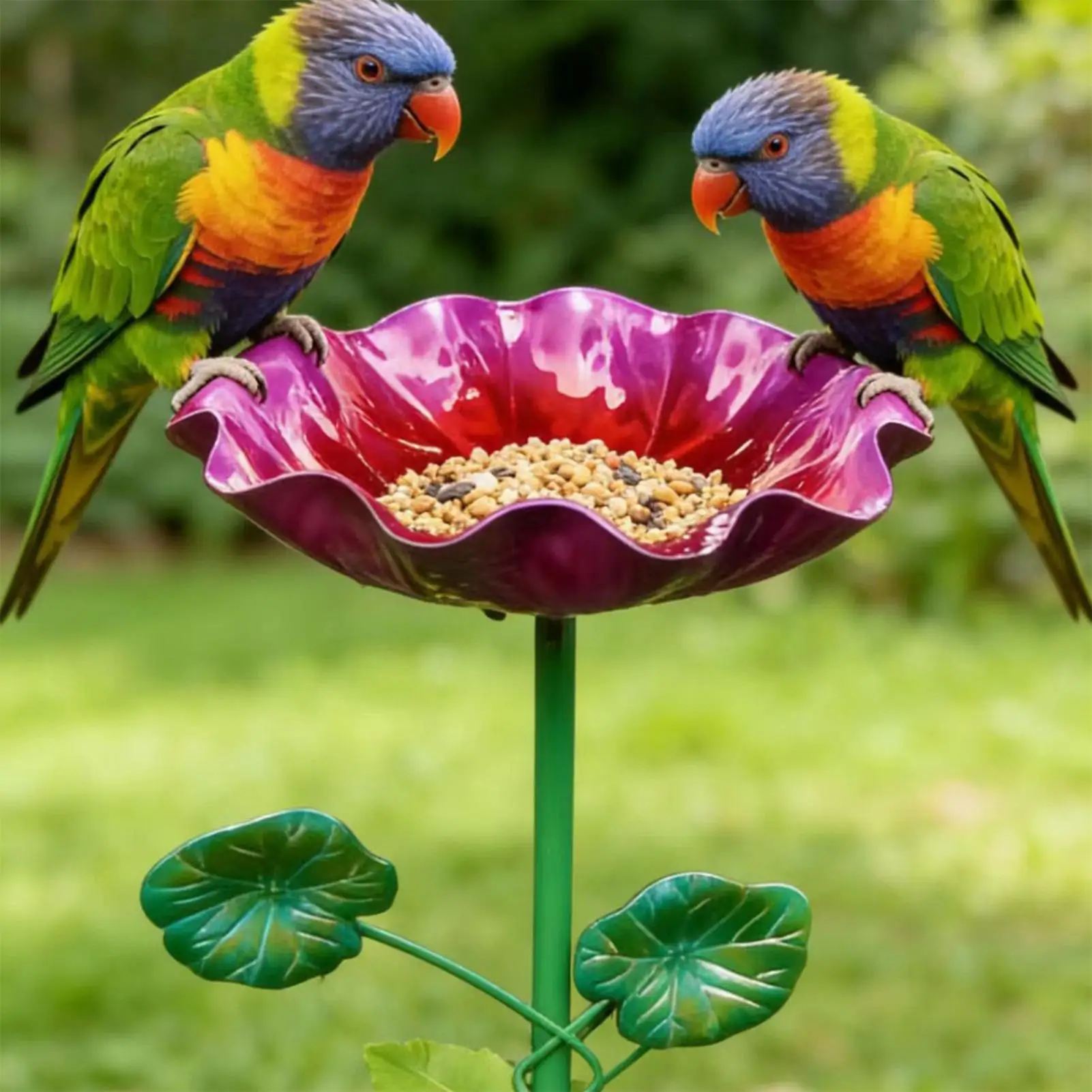 Bird Bath For Outside Vintage Flower Iron Decoration Flower Bird Bath For Feeding Home Garden Backyard Courtyard Landscaping