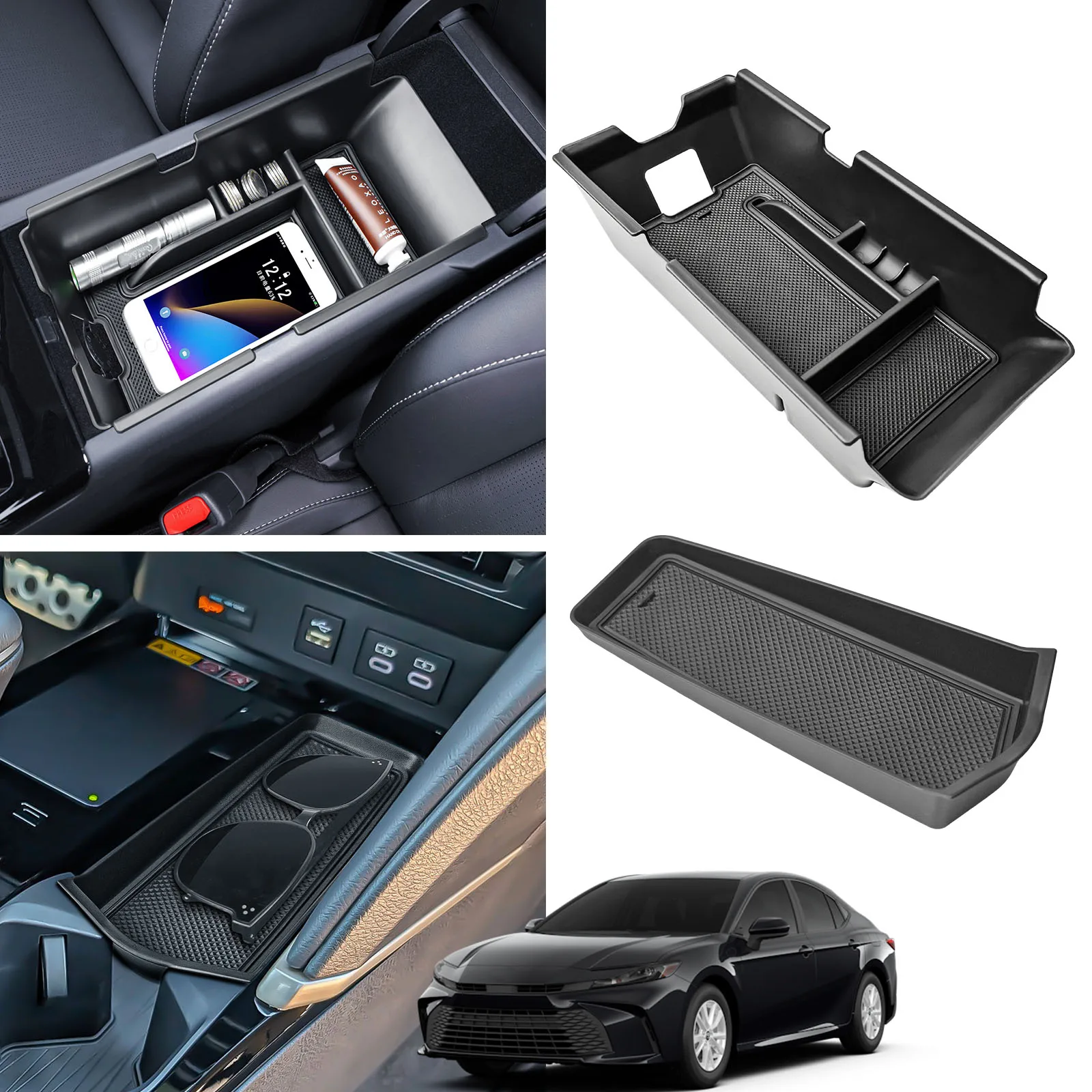 

2PCS Center Console Organizer Gear Shift Side Storage Box For 2025 Toyota Camry (XSE/XLE/SE/LE) Front Console Car Storage Box