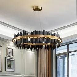 Modern Led Chandelier For Living Room Round Hanging Lamp Luxury Home Decoration Light Fixtures Dining Room Bedroom Led Lighting