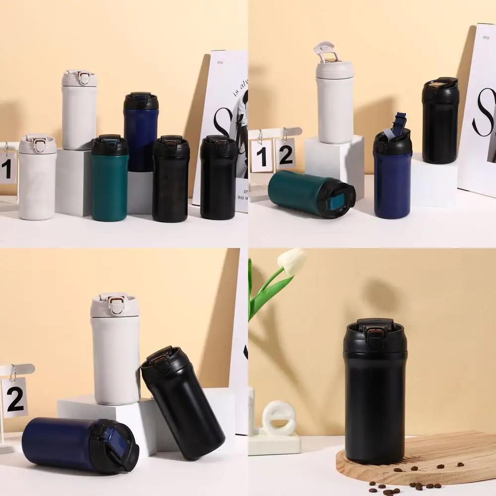 Solid Color Coffee Cup Double Layer Vacuum 316 Stainless Steel Thermal Insulated Tumbler for Office Home Use Straight Bottle