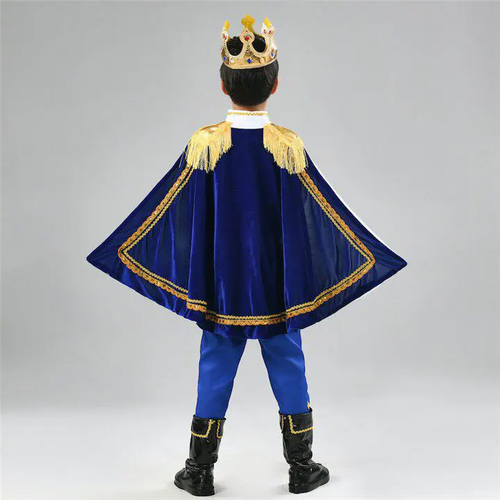 2026 Prinzenkostüm 7-teiliges Set Jungen Königliches Outfit Hemd+Krone+Szepter+Umhang+Gürtel+Hose+Stiefel für Kinder von 2-10 Jahren Halloween-Kostüm – Detail 9