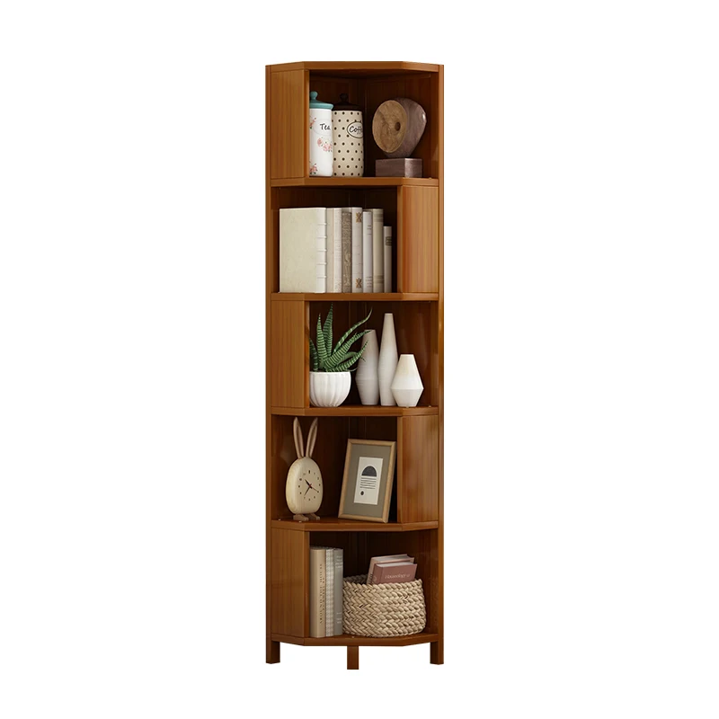 PQF Wall-Mounted Simple Corner Triangle Cabinet Bookshelf and Storage Shelf Floor Standing Storage Cabinet