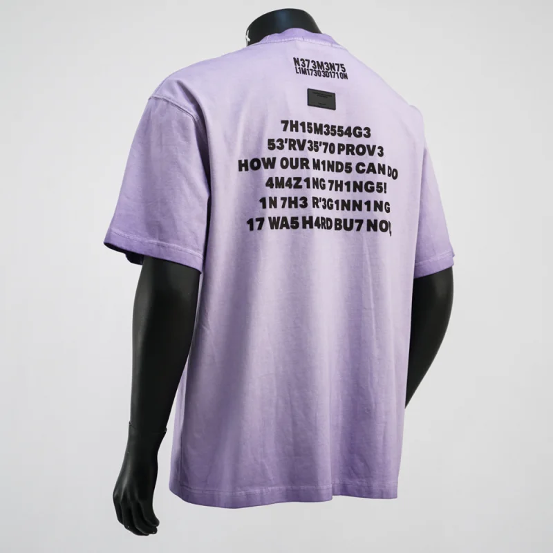 

2025 new retro letter printed round neck short sleeved T-shirt for men's high street fashion brand loose elastic high-end top