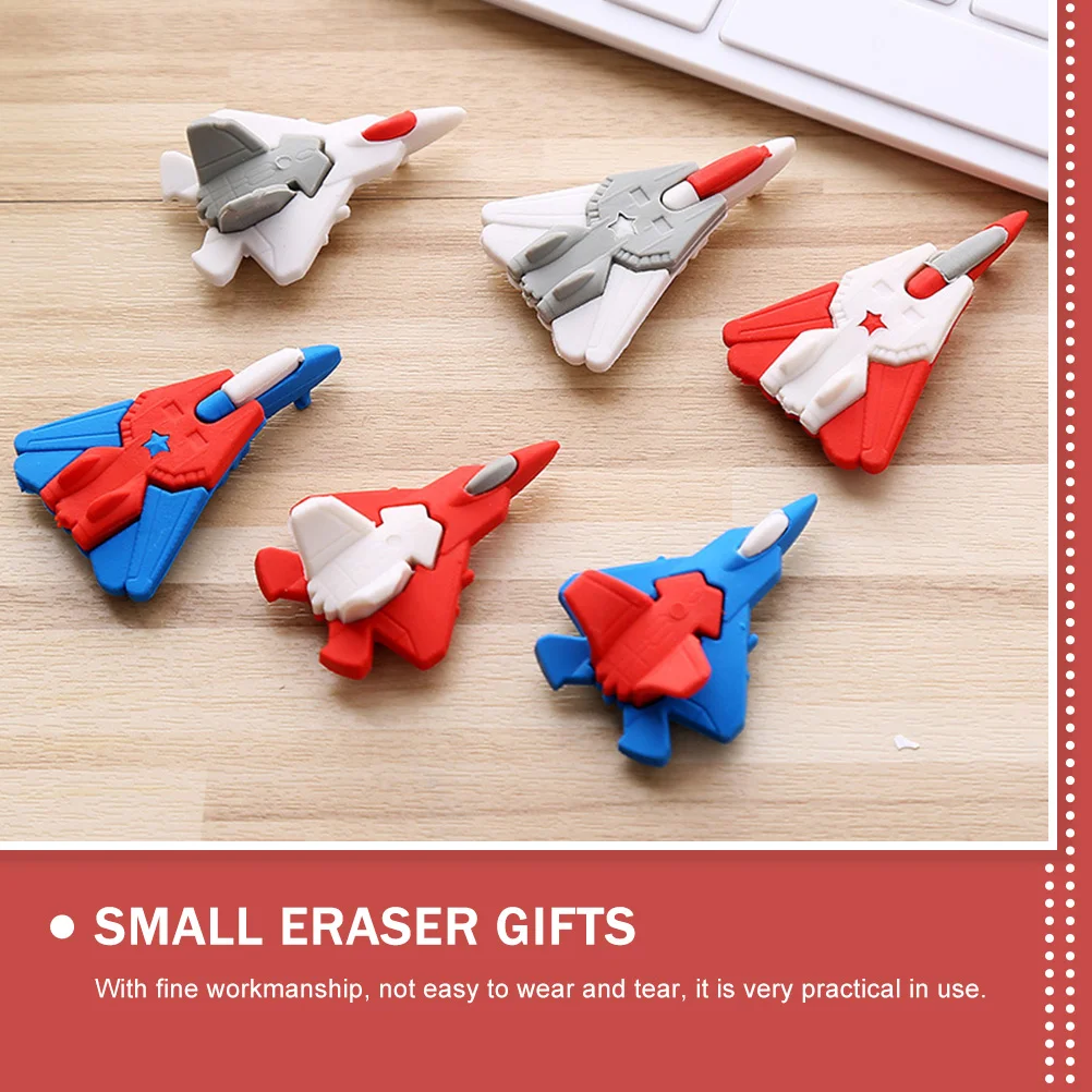 18 Pcs Cute Eraser Toy The Gift Kids Learning Supplies Student Pencil Erasers Airplane