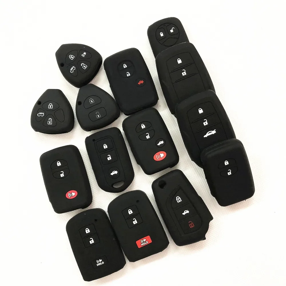 Silicone car key cover Case for Toyota Camry Corolla RAV4 Yaris Highlande Land Cruiser PRADO Vitz REIZ Prius Crown Previa EZ