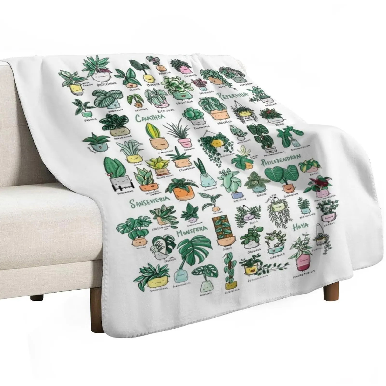 Plant Families Throw Blanket Decoratives Decorative Sofa Sleeping Bag Furry Thins Single Blankets
