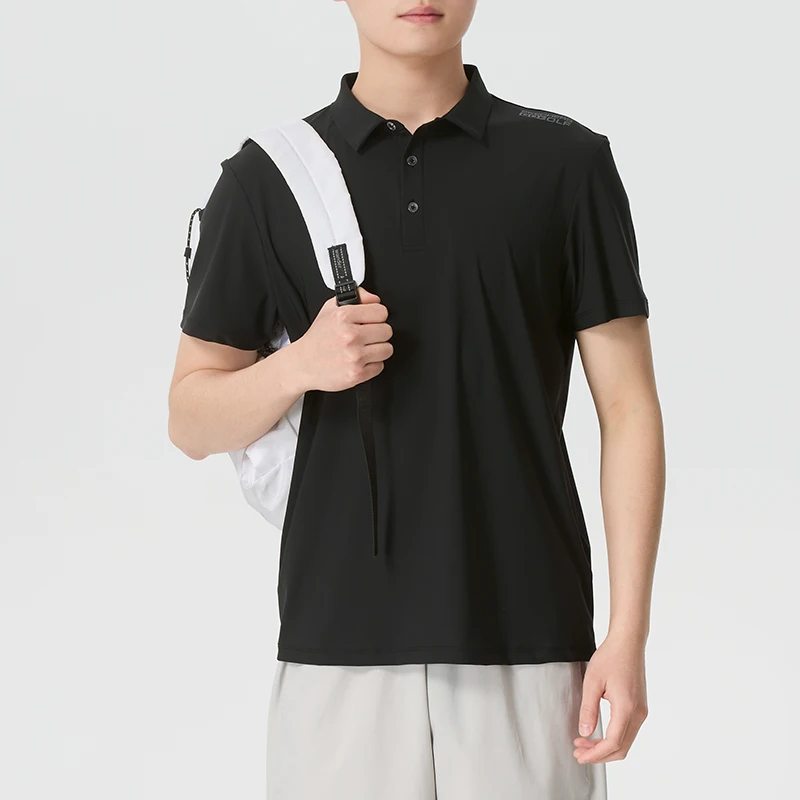 Camiseta Skechers masculina, camisa polo de manga curta, roupa esportiva, elegante, casual, respirável, top para treinamento físico P226M203-03K8