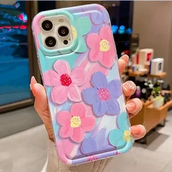 Luxury Colorful Floral Case For Samsung Galaxy A55 A54 5G A35 A15 A14 A34 A52 S21 FE S22 S23 S24 S25 Ultra Soft Silicone Cover