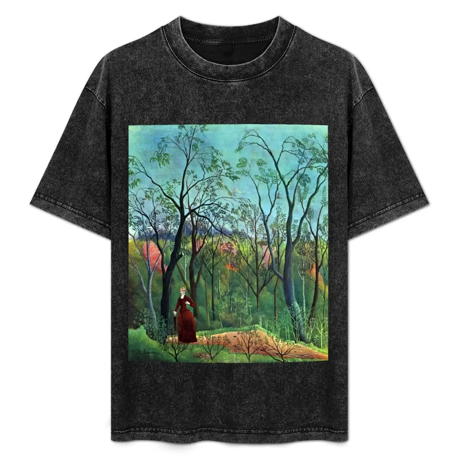 

Henri Rousseau - The Walk in the Forest T-Shirt Casual Everyday Short Sleeve T-Shirt