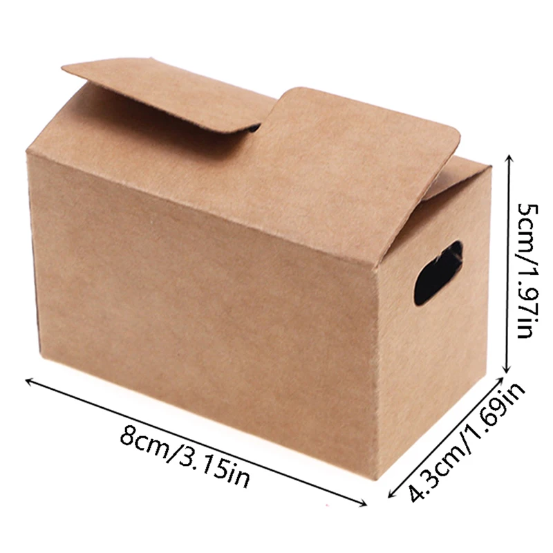 Caja de papel plegable en miniatura para decoración de casa de muñecas, accesorios de muebles para niños, 2 piezas