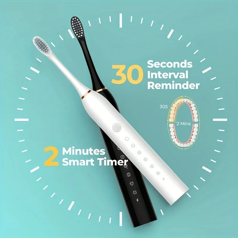 Electric Toothbrush Soft Bristles 6 Speed Automatic for Adults & Kids  Universal Smart Charging  All Ages Compatible gallery 2