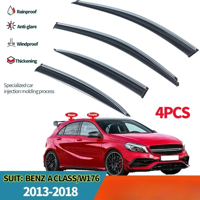 Fits for  MERCEDES A Class w176 2013-2018 Window visor Car Sun Rain Guard Vent Shade Deflector Wind window visor Moulding Trim