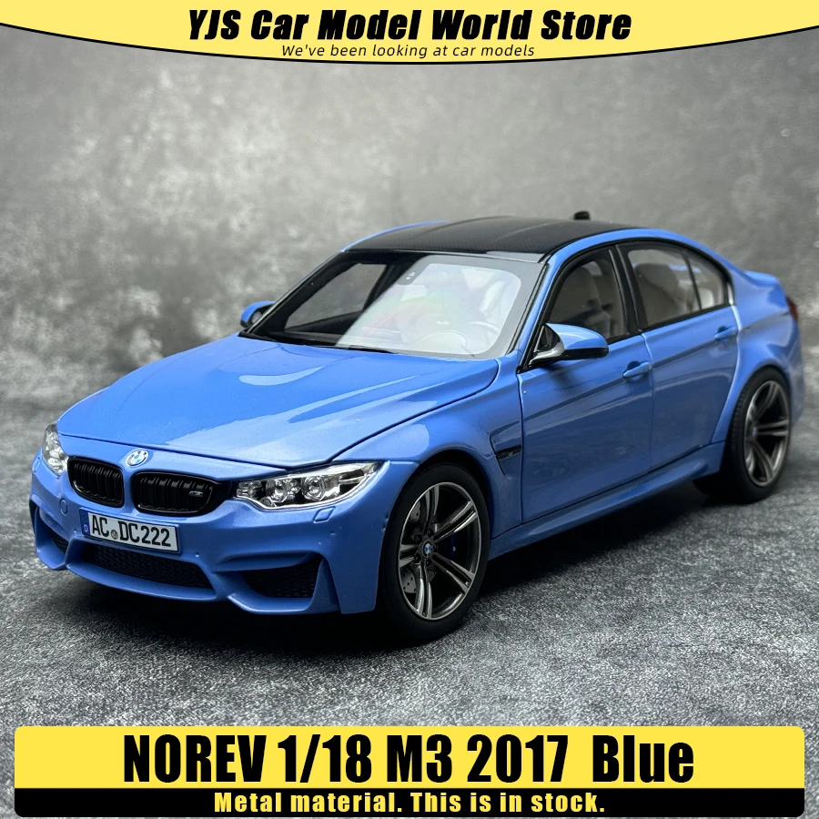 

NOREV diecast model 1/18 scale bm- M3 2017 Blue car alloy car model Static ornament Holiday gift collection