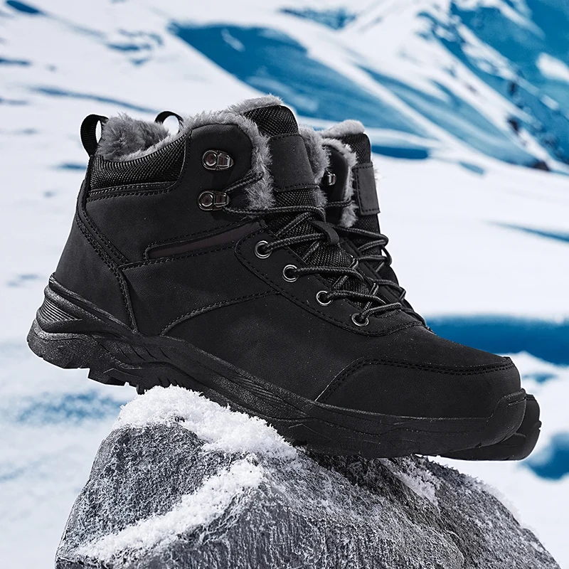 

YRZL 2025 Men Boots Thermal Winter Snow Boots Anti Slip Waterproof Warm Lined Lightweight Comfortable Outdoor Hiking Work Shoes