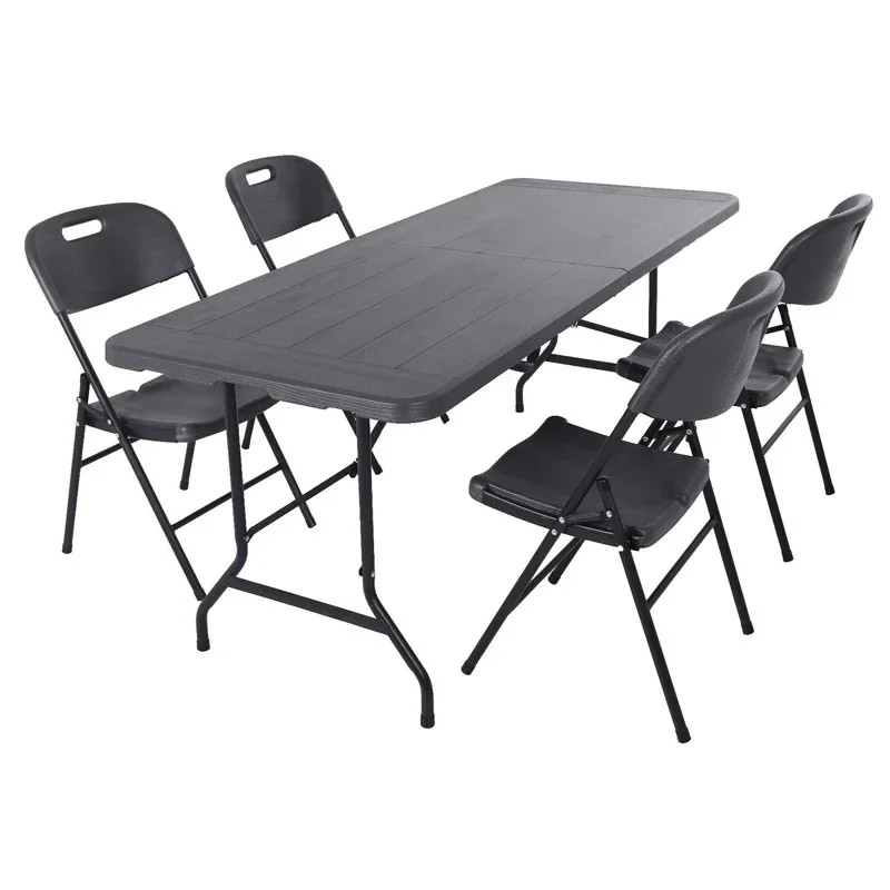 

portable outdoor patio furniture 6ft rectangular plastic foldable dining banquet catering bbq camping picnic folding table