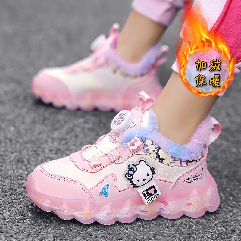 Girl Cotton Shoes Hello Kittys Sanrios New Child Shoe Skin Water Proof Sports Leisure Shoe Anime Winter Thicken Keep Warm