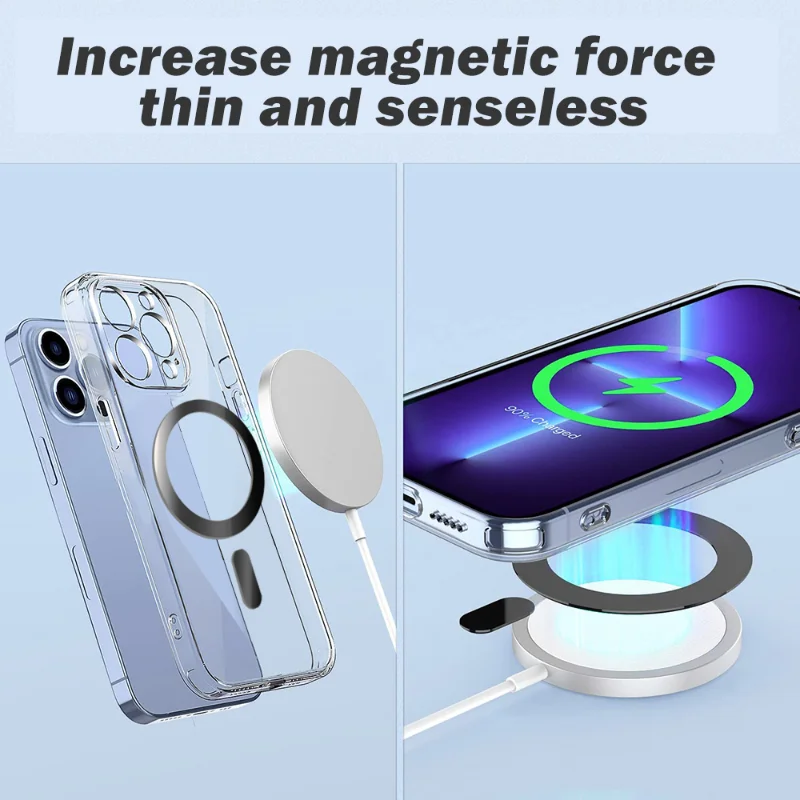 Metal Sticker for Magsafe Strong Magnetic Mag Cover Wireless Charging Magnet for IPhone 14 13 12 Case Ultra Thin Magnetic Sheet