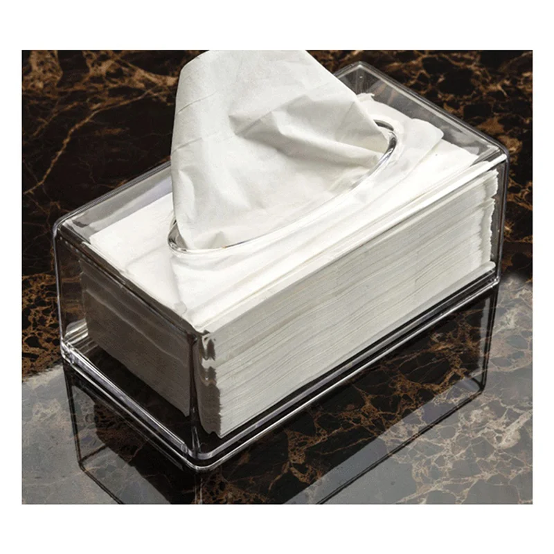 

ABLN-3X Clear Acrylic Tissue Box Holder With Cover Facial Tissue Dispenser Box For Countertop,Clear Plastic Dryer Sheet A