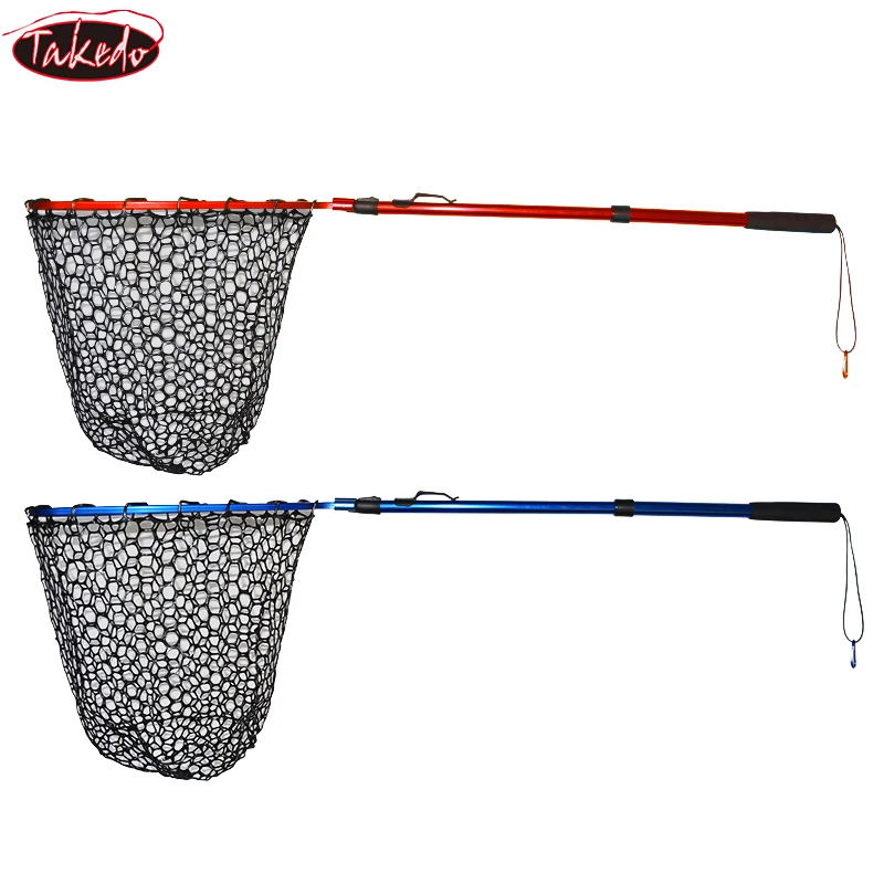 TAKEDO DS03 Dip Net Folding Ultra Light Big Fish Fishing Net Rubber Fishing Net Mesh Easy Catch Walleye Trout Landing Net