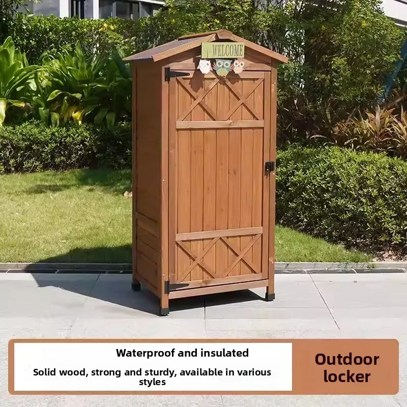 Outdoor Locker Garden Tool Room Courtyard Storage Cabin Outdoor Waterproof Sunscreen Pastoral Sundries Storage Cabinet
