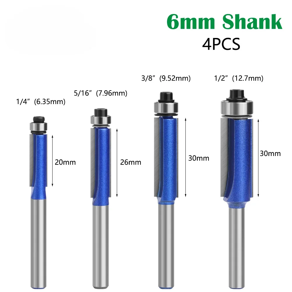 

Хвостовик 6 мм, 4 шт., высококачественный Фрезерный резак, фрезеровочная отделка со стандартным набором бит для деревообработки