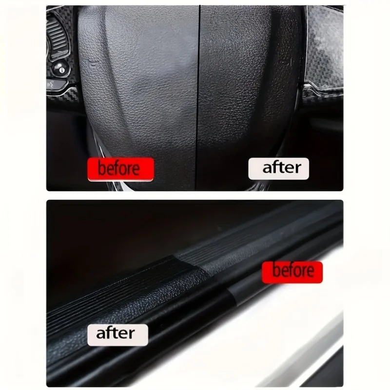 Car Interior Updated Wax and Sponge - Plastic Recovery Agent, Seat Maintenance Paint Soft Wax Suitable for Pu Leather and Tire S