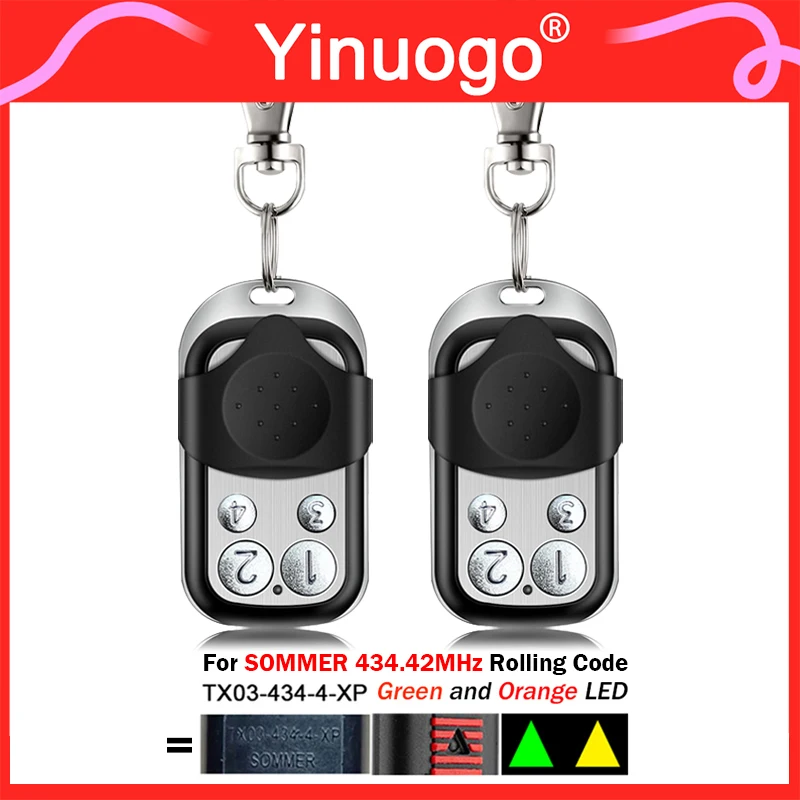 For SOMMER 4013 TX03 434 4 XP 434.42MHz SOMMER 4022 TX02-434-2 4014 TX03-434-2 Garage Gate Remote Control Hand Transmitter