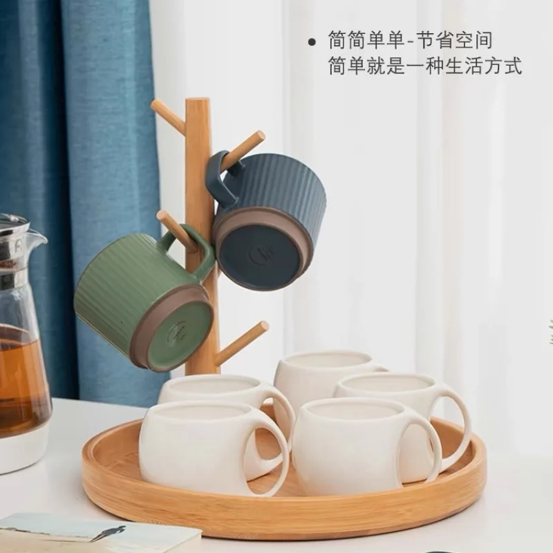 Nanzhu six-claw mug holder, solid wood cup holder, creative cup drain holder, water cup hanger