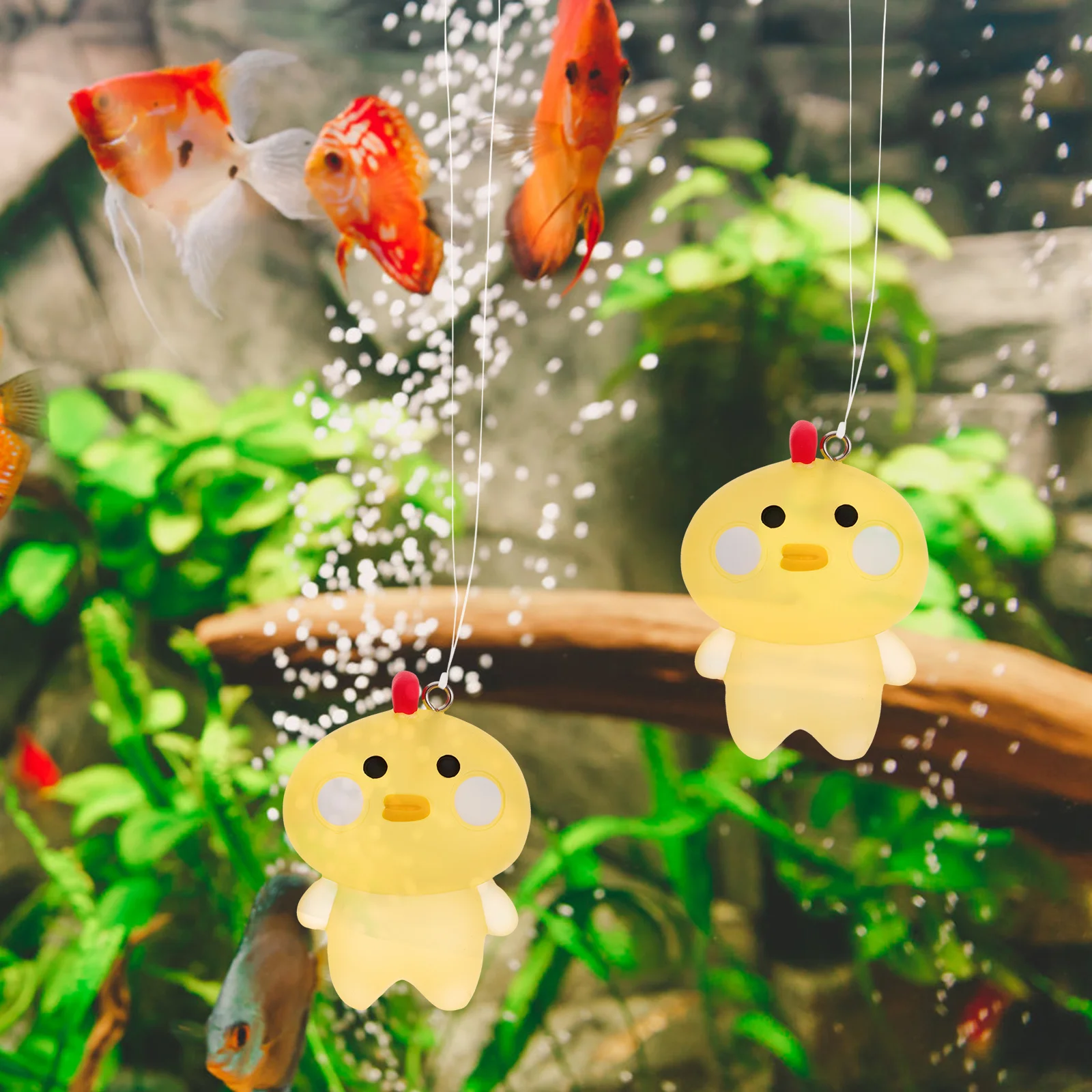 

2Pcs Fish Tank Floating Chicken Decors Safe for Pet Fish Simulated Landscape Decor Aquarium Accessories Simulation Chicken Decor