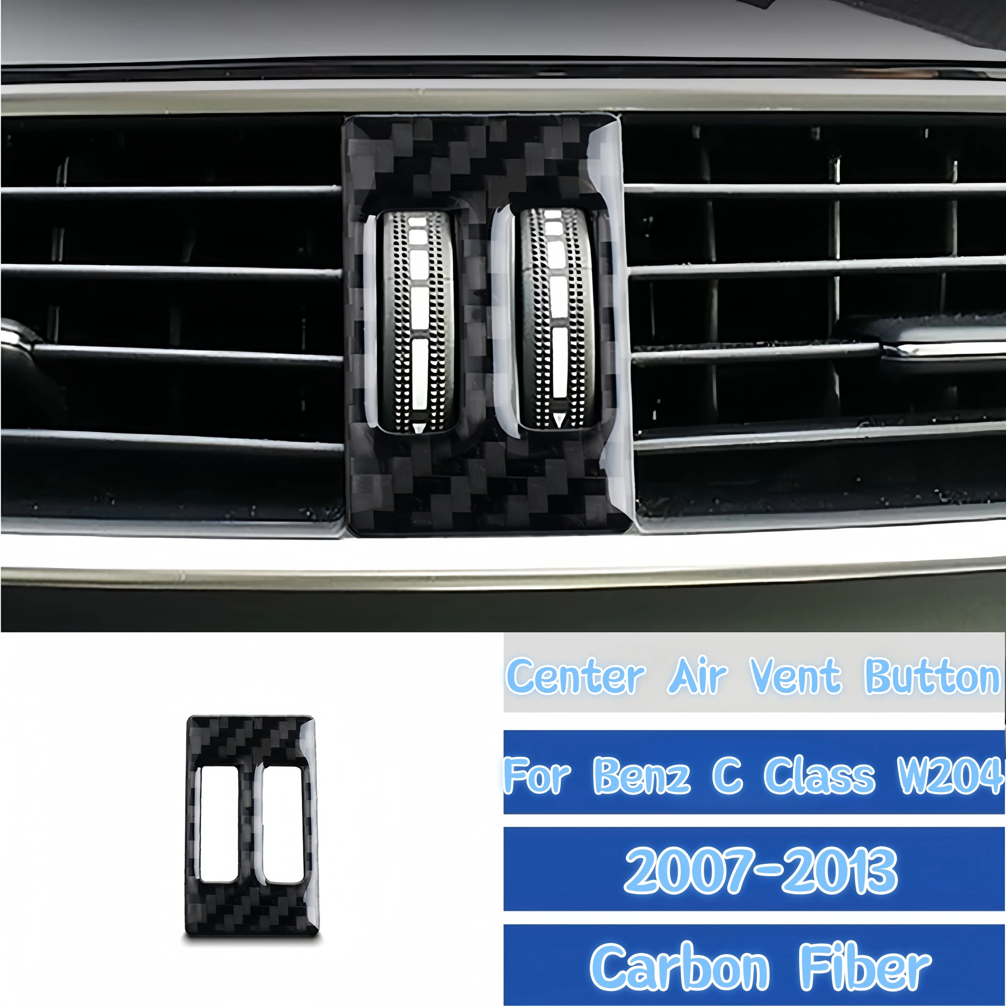 

For Benz C Class W204 2007-2013 Carbon Fiber Car Central Air Outlet Adjustment Button Decor Cover Trim Sticker Auto Zubehör