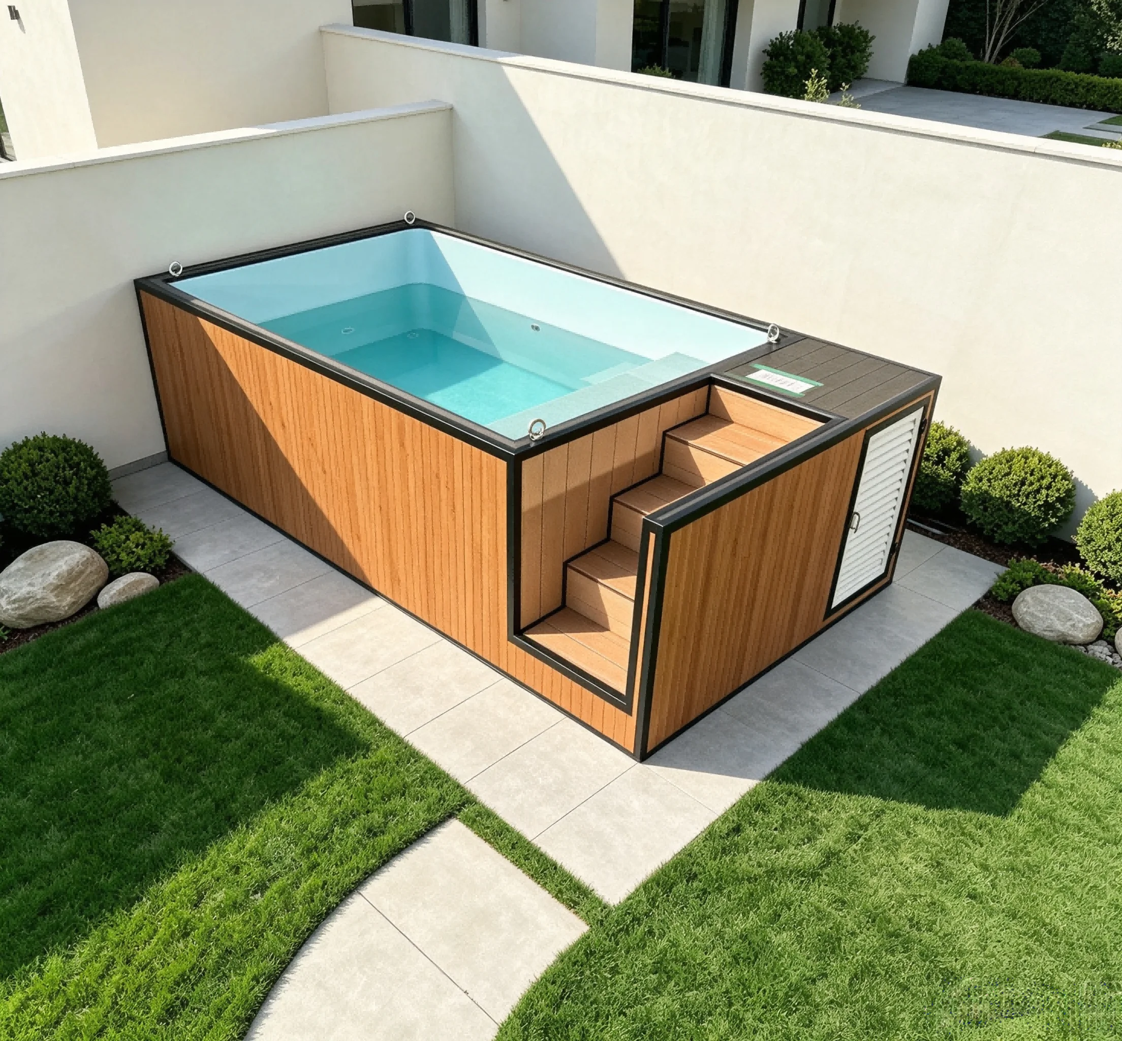 Reinforced PVC Inflatable Massage Spa Pool Anti‑Abrasion Whirlpool Tub Suitable For Rough Outdoor Yard Ground