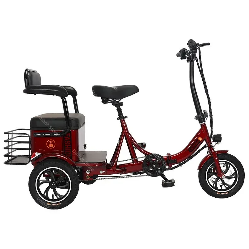 Three-Wheel Electric Tricycle For Adult Electric Bicycle For Sweets 12 Inch 3 Wheels Electric Scooter 48V 350W Twins Trike