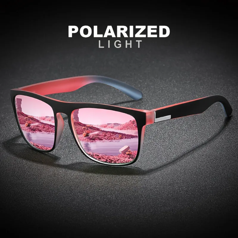 3Pcs Fantasie Gradienten Mutipcolor Quadrat Polarisierte Sonnenbrille AntiGlare UV400 Gläser Sommer Party Fahren Angeln Weihnachten Geschenk