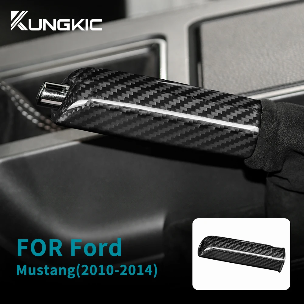 

Replace Handbrake Grip Handle for Mustang 2010 2011 2012 2013 2014 Real Hard Carbon Fiber Cover Interior Trim Accessories