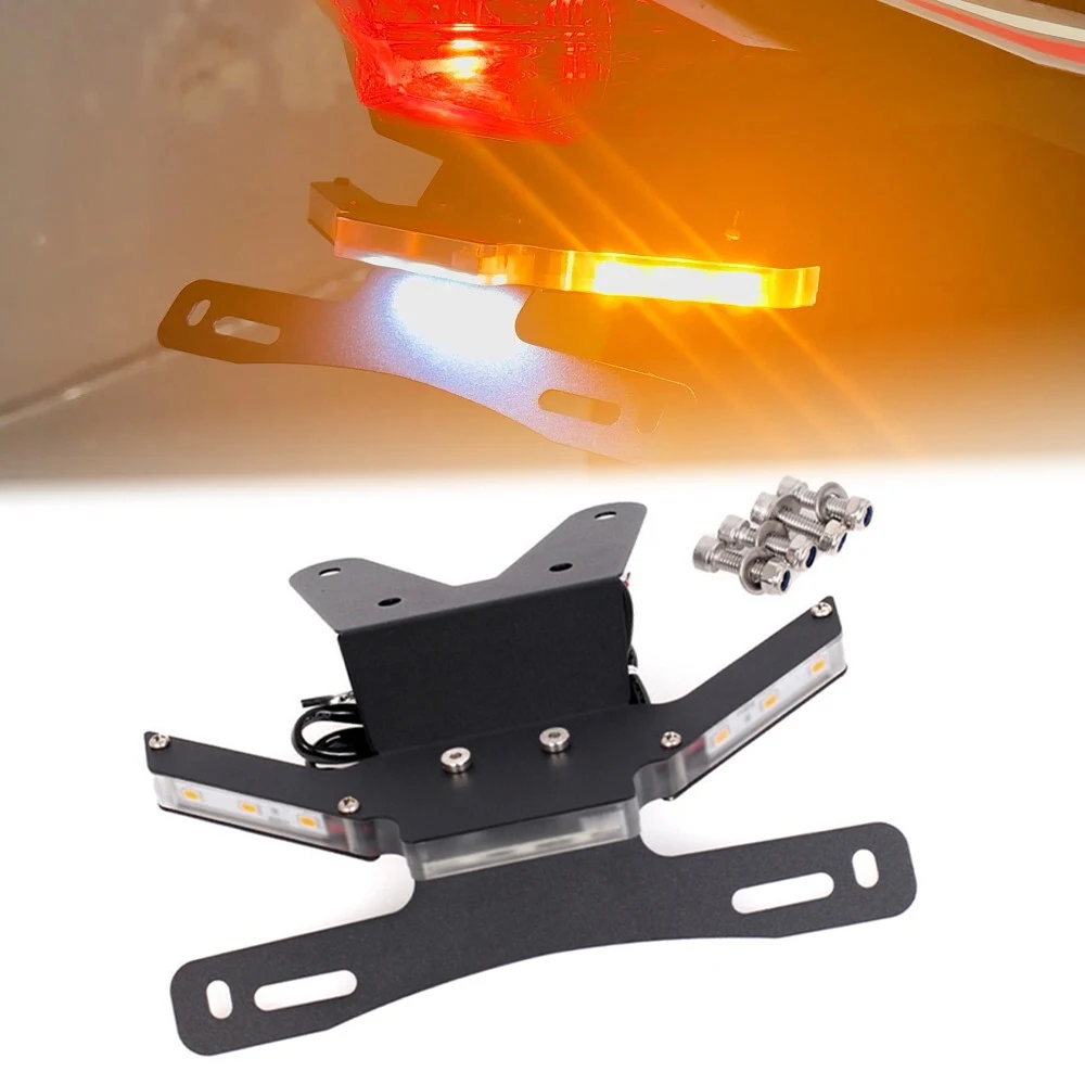 

For Kawasaki Ninja 250 2013-2017 Ninja 300 Z 250 2013-2018 Rear Fender License Plate Holder with LED Turn Signals Light