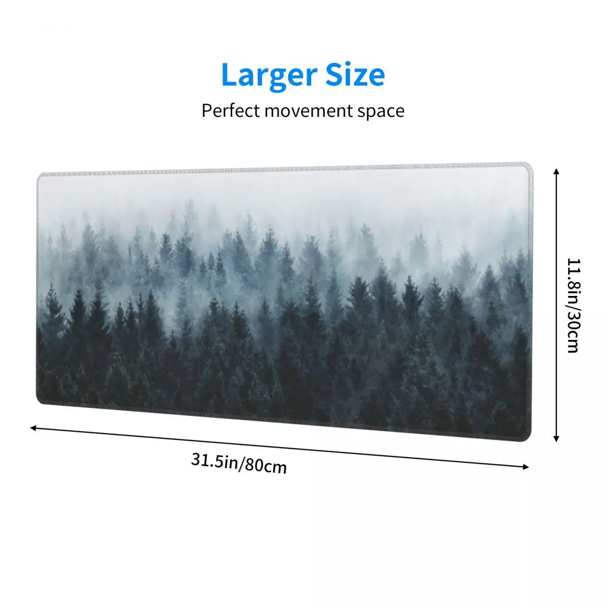 High And Low Dark Romantasy Moody Wilderness Dream Forest With Cascadia Trees Covered In Fog Rubber Keyboard Pads