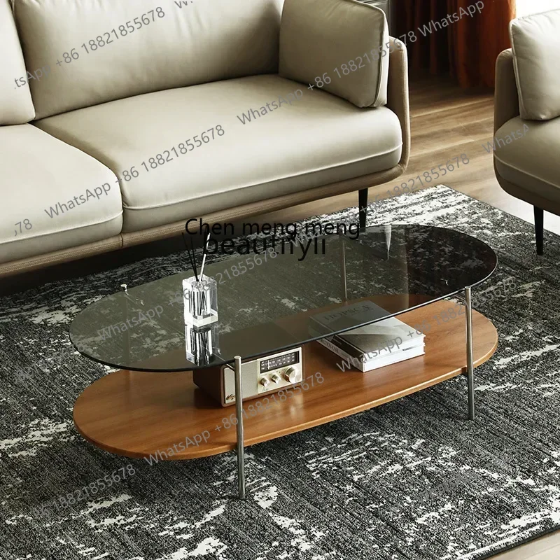 cc182R zq Light Luxury High-End Coffee Table Living Room Home Small Apartment Glass Coffee Table Modern Minimalist Tea Table Tea