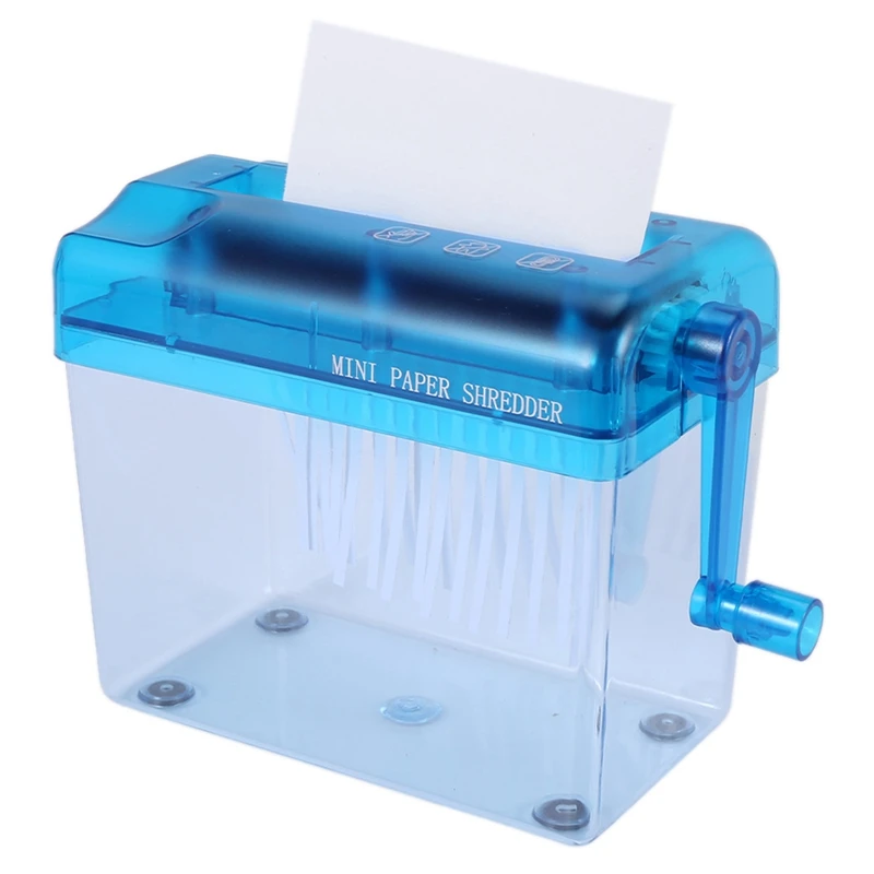 Mini Blue Shredder Crusher Destroyer Paper Documents Cutting Machine