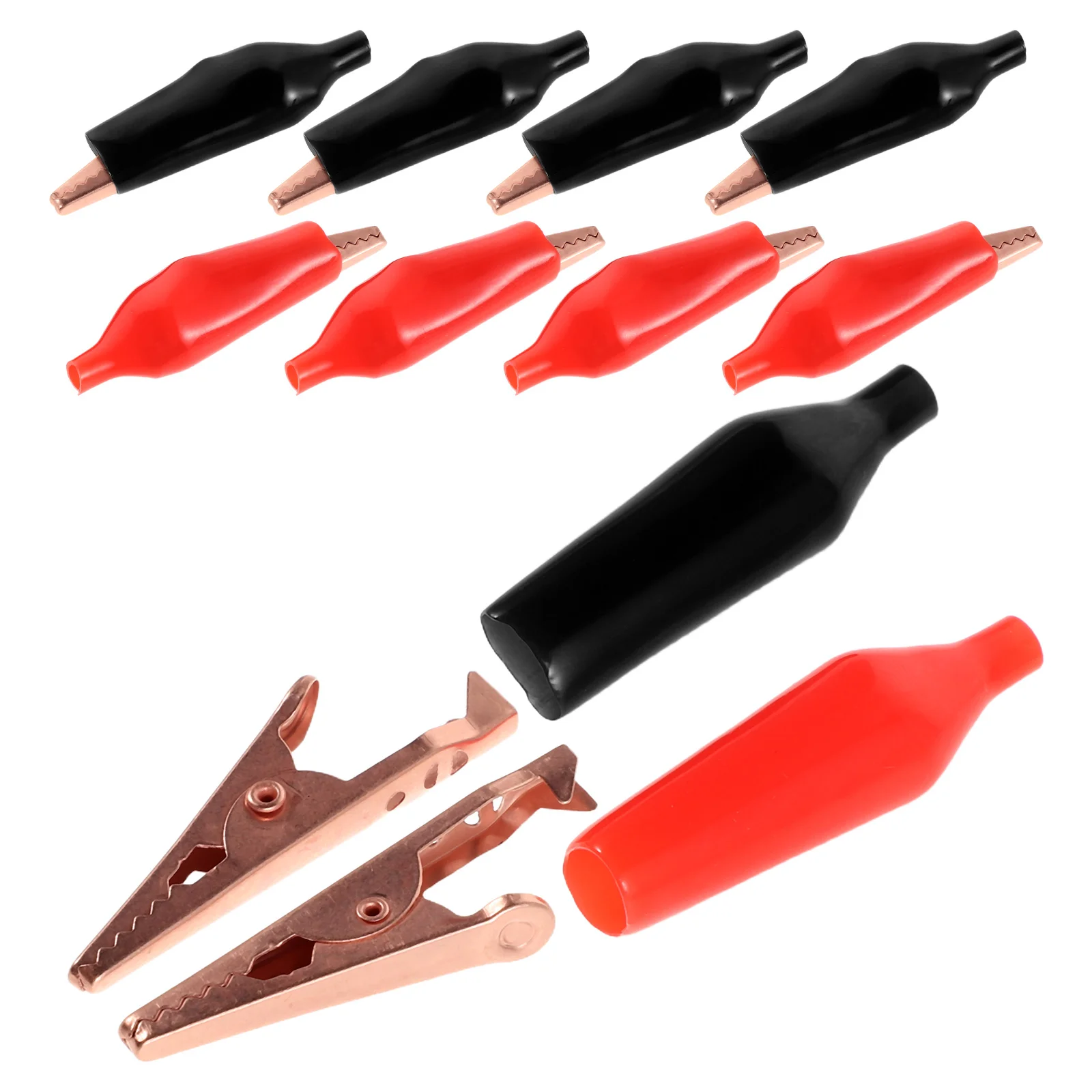 

16pcs Insulated Alligator Clips Brass Heavy Duty Testing Clamps For Automotive Circuit Diy Projects Electrical Test Clip Set