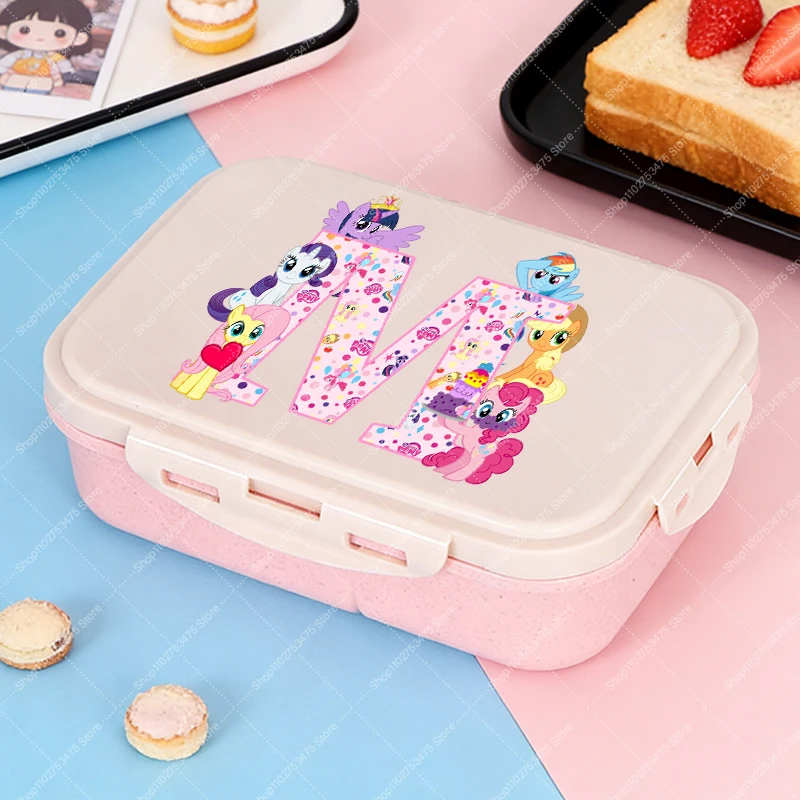 Lonchera de Plástico con Dibujos Animados para Niñas, con Cuchara y Tenedor, My Little Ponys, Contenedor de Alimentos Portátil, Lonchera Infantil con Diseño de Anime, Regalos 2026