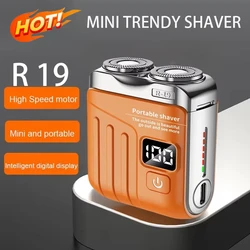 New Electric Smart Shaver Mini Dual Blade Digital Display Rechargeable Shaver Household Car Shaver Powerful Men's Gift Shaver