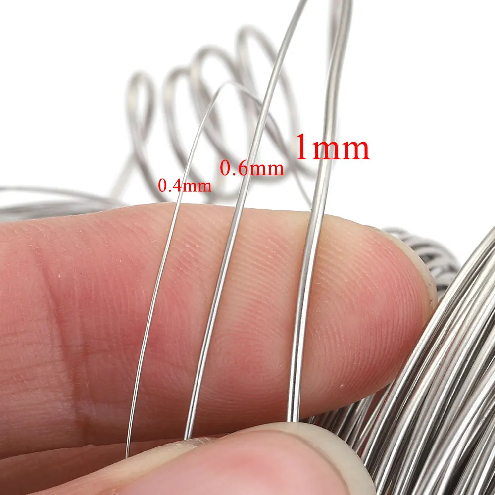 10 m/Rolle 0,3–1 mm Edelstahldraht für die Schmuckherstellung, Perlendraht, Schmuckschnur, Schnur aus Stahl, Einzeldraht, Zubehör