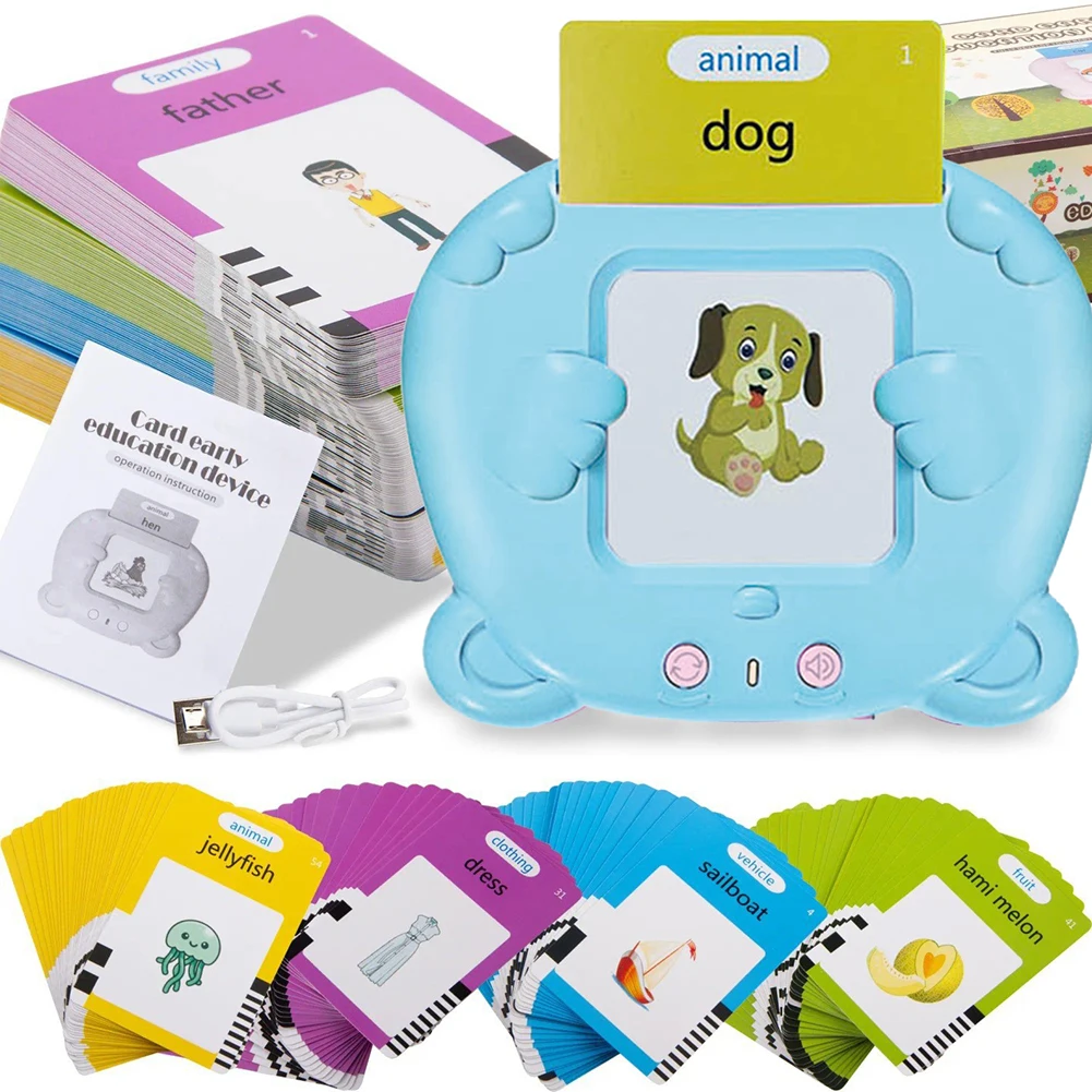 Early Education Flash Card Learning Toys Talking Flashcards for Kids Preschool English Electronic Audio Book Machine Gift