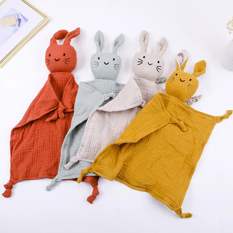 Baby Cotton Burp Cloths Comforter Blanket Newborn Sleeping Dolls Cute Cat Kids Sleep Toy Soothe Appease Towel Bibs Saliva Towel