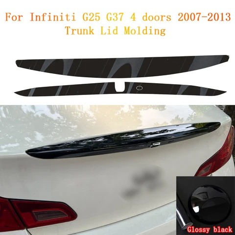 Декоративная накладка на крышку багажника для Infiniti G Series G25 G37 2007-2013, 4 двери, глянцевая черная, для изменения цвета, наклейка-декаль для автомобиля