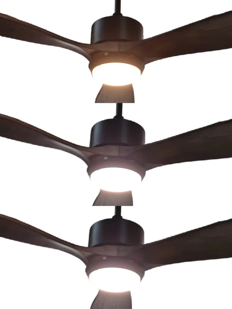 Modern Three-Blade Wooden Ceiling Fan Light for Living Room Bedroom Variable Frequency Remote Control Low Noise Silent Electric