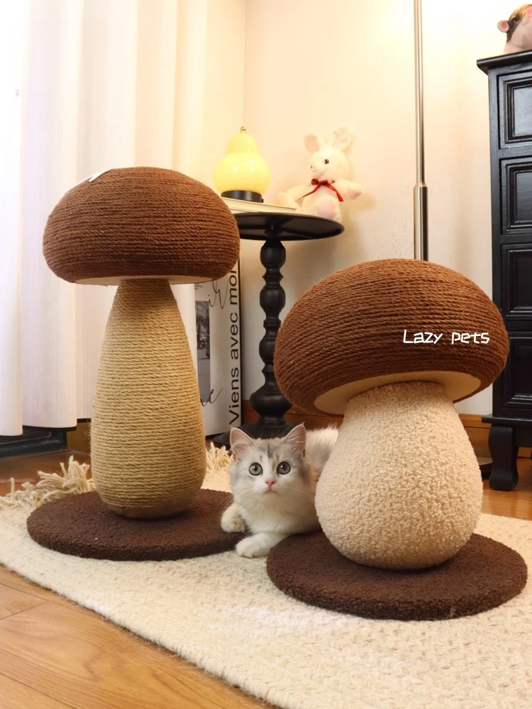 Mushroom Cat Scratching Board Sisal Cat Scratching Post Durable Scratch-Resistant No Shedding Climbing Frame Claw Grinding