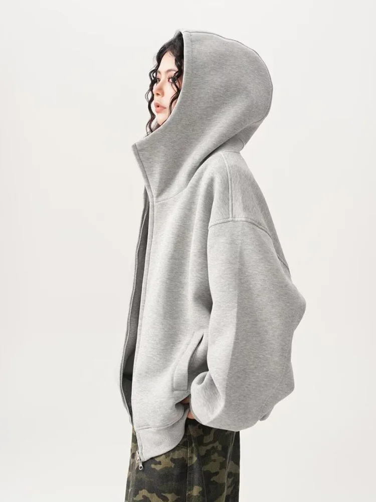 Zoki Y2K Zwarte Hoodies Vrouwen Streetwear Oversize Losse Lange Mouw Retro Sweatshirt Amerikaanse Harajuku Vintage Bf Tops Jassen Nieuwe