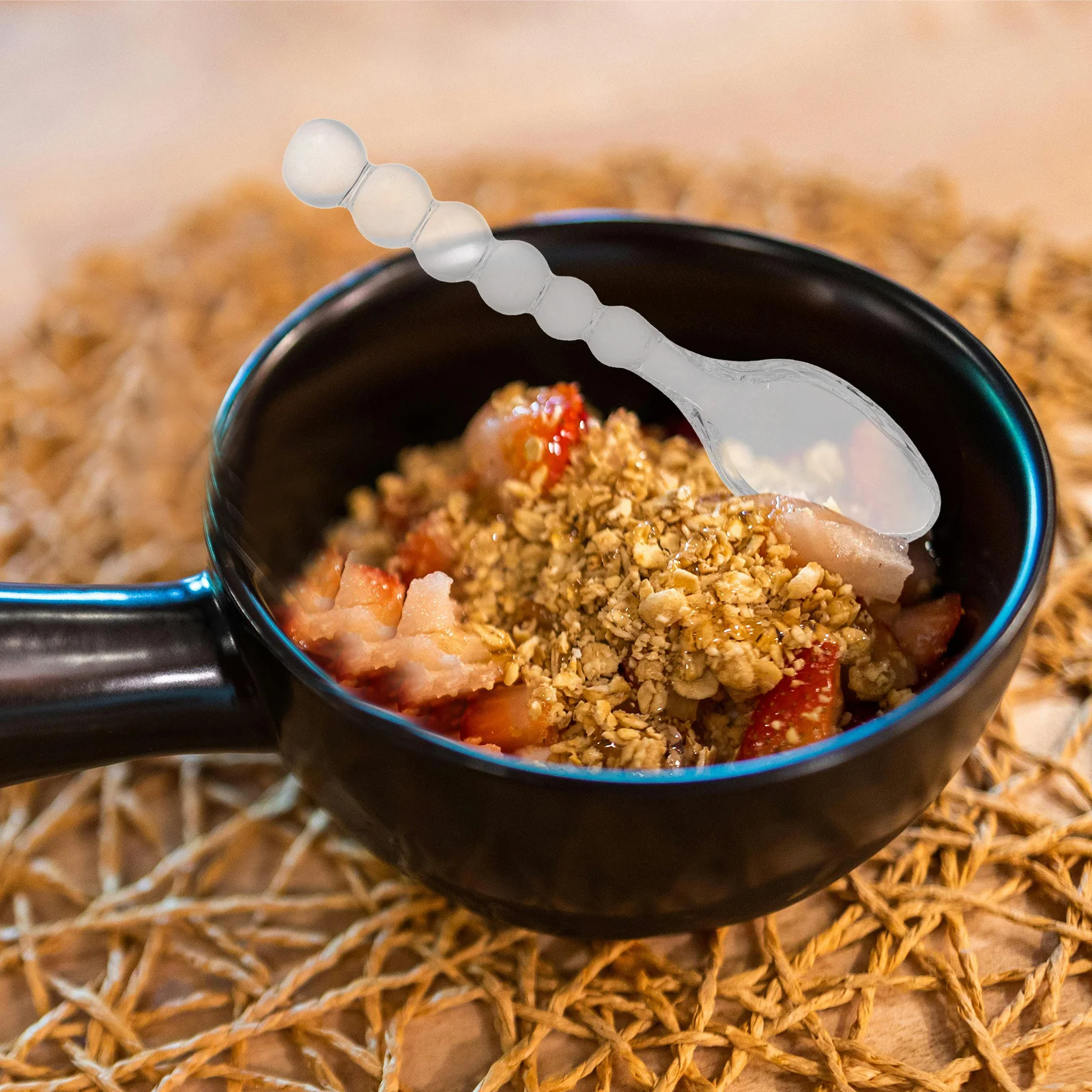 

Glass Dessert Spoon Creative Mini Transparent Spoon for Coffee Tea Stir Ice Cream Sugar Home Bar Party Kitchen Use